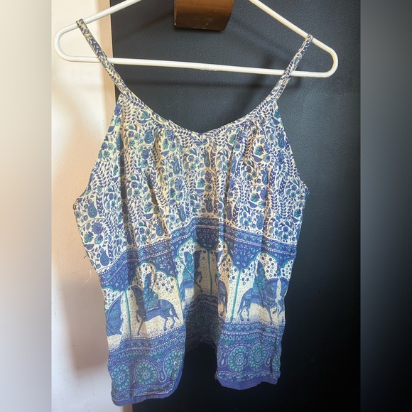 Vintage Avatar Indian Cotton Handblocked Paisley Tank Top Size L - Picture 4 of 12